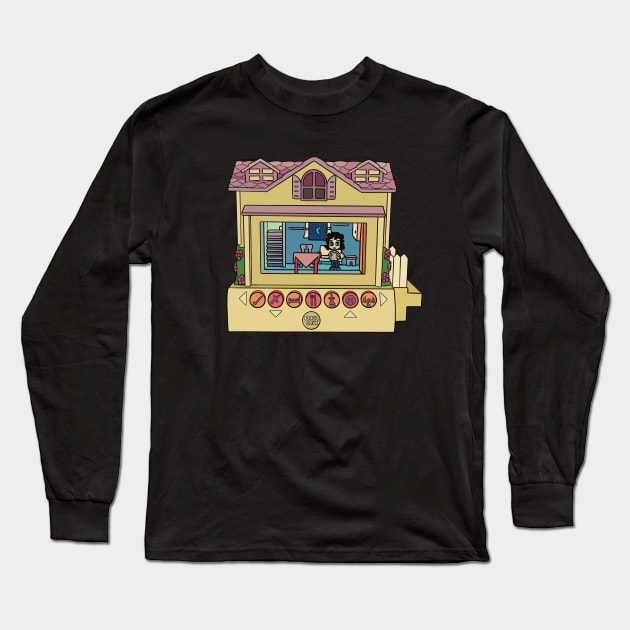 Pixel Chix Yellow House Long Sleeve T-Shirt by daniasdesigns